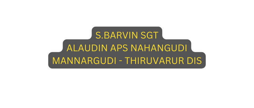 S BARVIN SGT ALAUDIN APS NAHANGUDI MANNARGUDI THIRUVARUR DIS