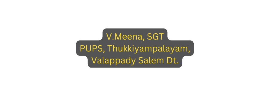 V Meena SGT PUPS Thukkiyampalayam Valappady Salem Dt